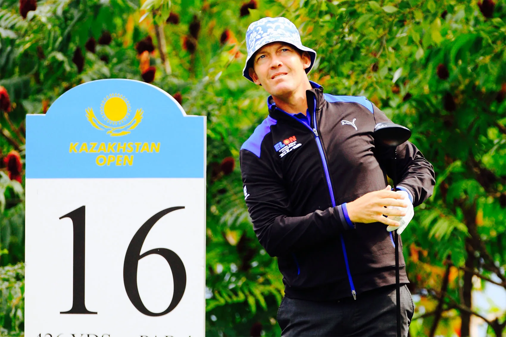 Peter Gustafsson competing on the European Tour