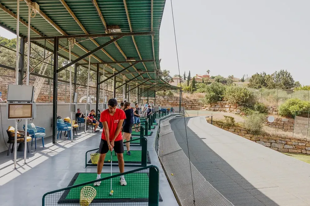 Toptracer driving range bays at PG Golf & Sports Academy Greenlife Golf Elviria