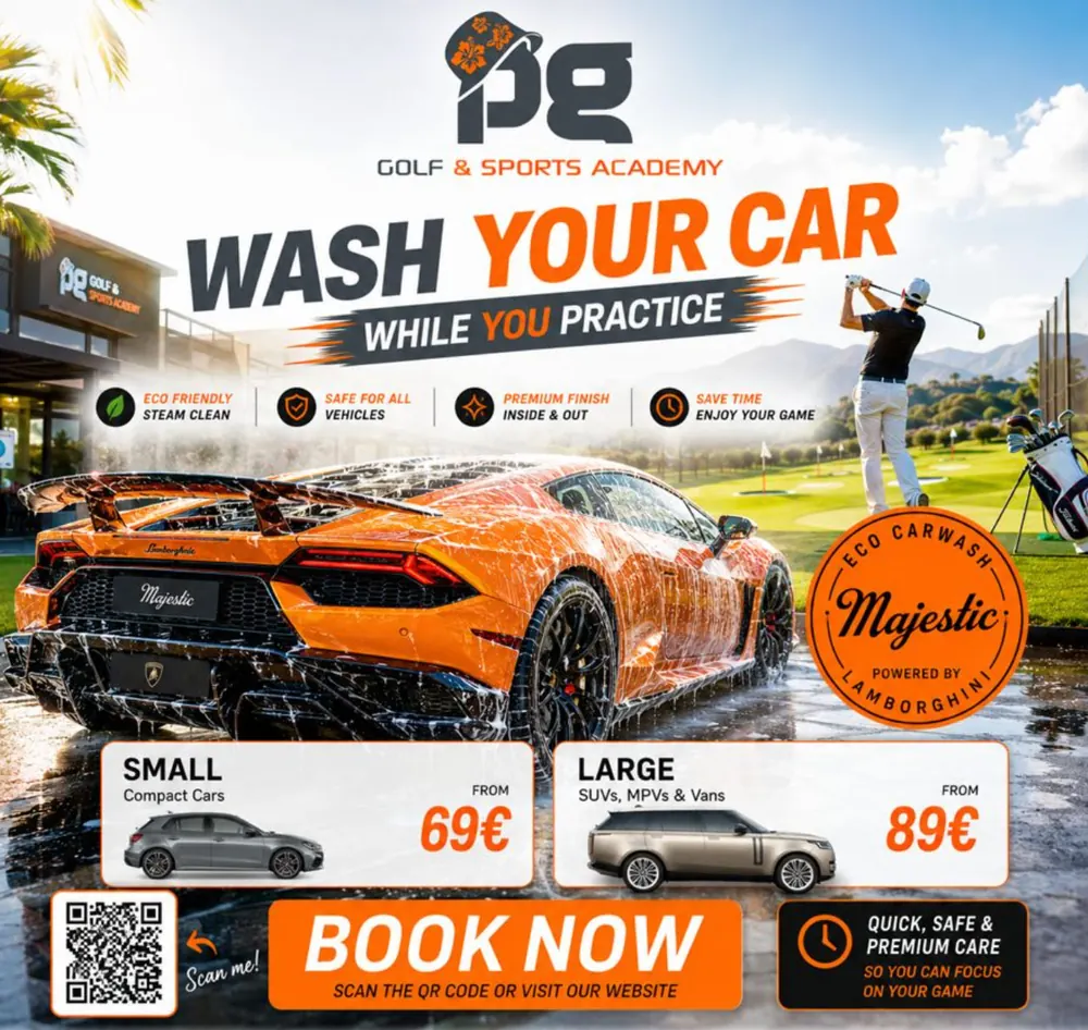 Majestic eco steam car wash at PG Golf & Sports Academy Atalaya